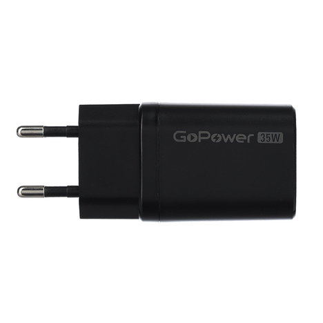 Зарядное устройство GoPower 1USB+1Type-C 35W QC3.0 GaN
