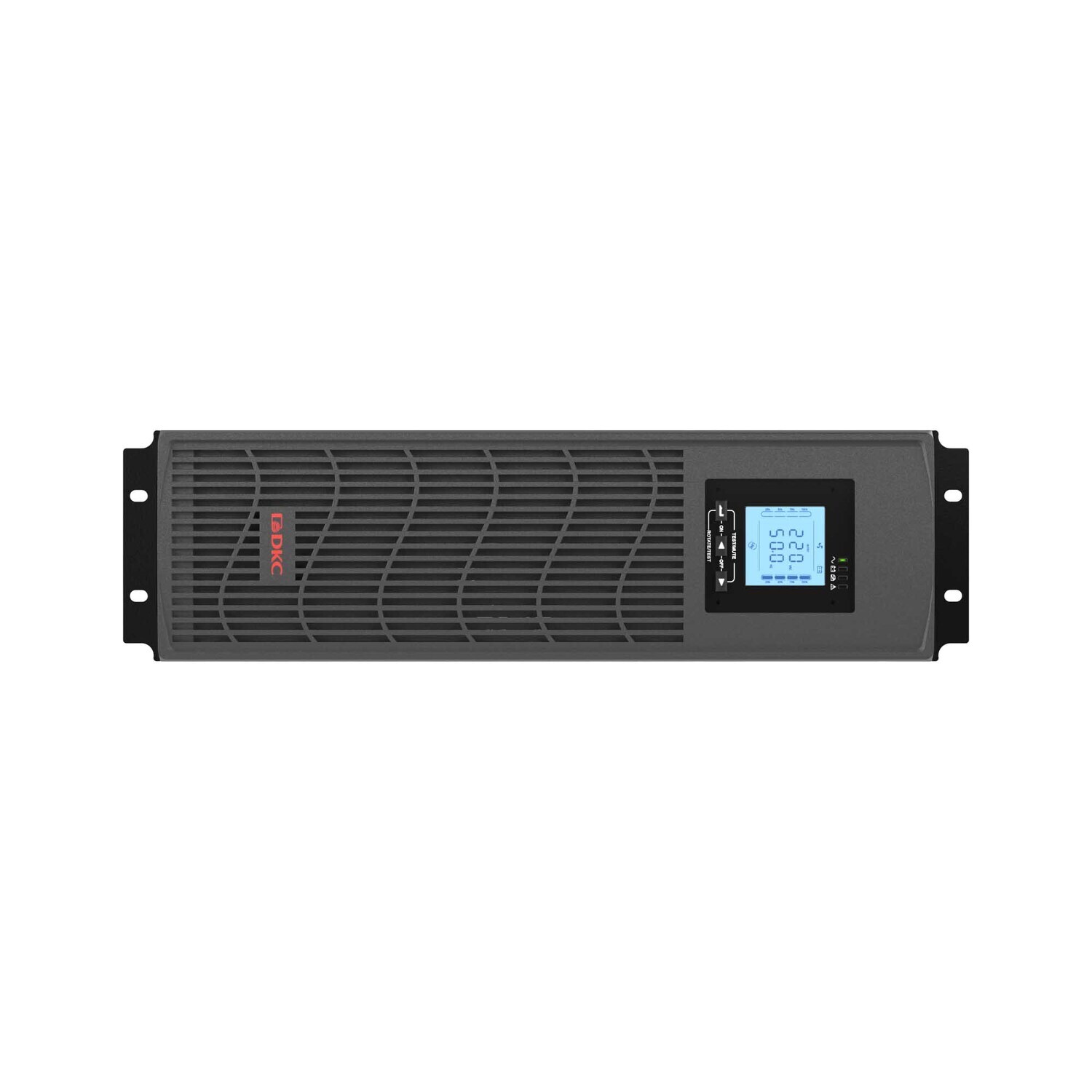 Линейно-интерактивный ИБП ДКС серии Info Rackmount Pro, 2000 ВА/1600 Вт,1/1, EPO, USB, RJ45, 6xIEC C13, Rack 3U, SNMP/AS400 slot, 3x9Aч