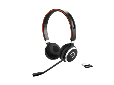 Bluetooth-гарнитура Jabra Evolve EVOLVE 65 Stereo, цвет красный/черный/серебристый
