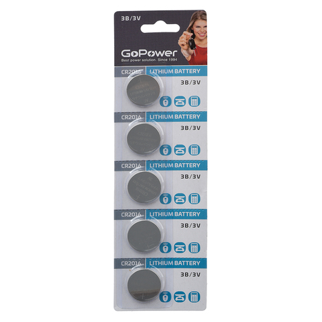 Аккумулятор для компьютерной техники GoPower Батарея Lithium CR2016
