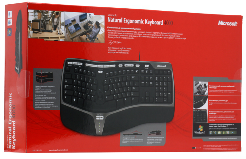 Клавиатура Microsoft Corporation Natural Ergonomic Keyboard 4000 B2M-00020, цвет черный