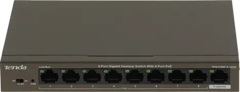 Коммутатор TENDA TEG1109P-8-102W