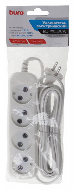 Сетевой фильтр Buro Сетевой удлинитель BU-PSL4.5/W