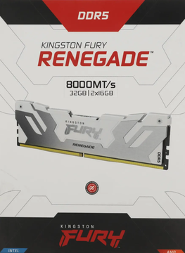 Оперативная память Kingston FURY Renegade White XMP 32GB 8000MT/s DDR5 CL38 (Kit of 2), KF580C38RWK2-32, RTL