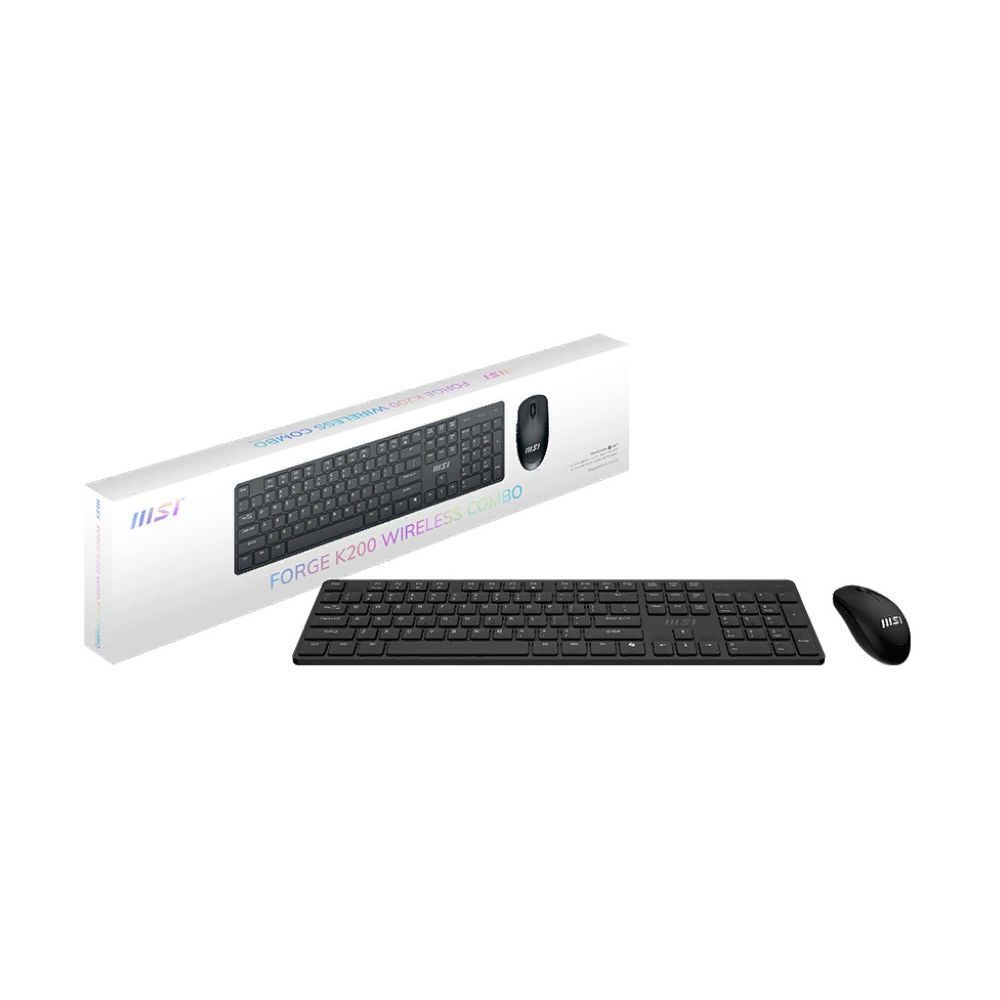 Клавиатура + мышь MSI Forge K200 w Combo MS-8ZA4 клав:черный мышь:черный USB беспроводная (S11-43RU304-Y92)