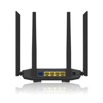 Wi-Fi роутер ZYXEL NBG6615 Dual-Band Wireless Gigabit Router AC1200, AC Wave 2, MU-MIMO, 802.11a/b/g/n/ac (400+867 Mb/s), 1xWAN GE, 4xLAN GE  (w/o L2TP)