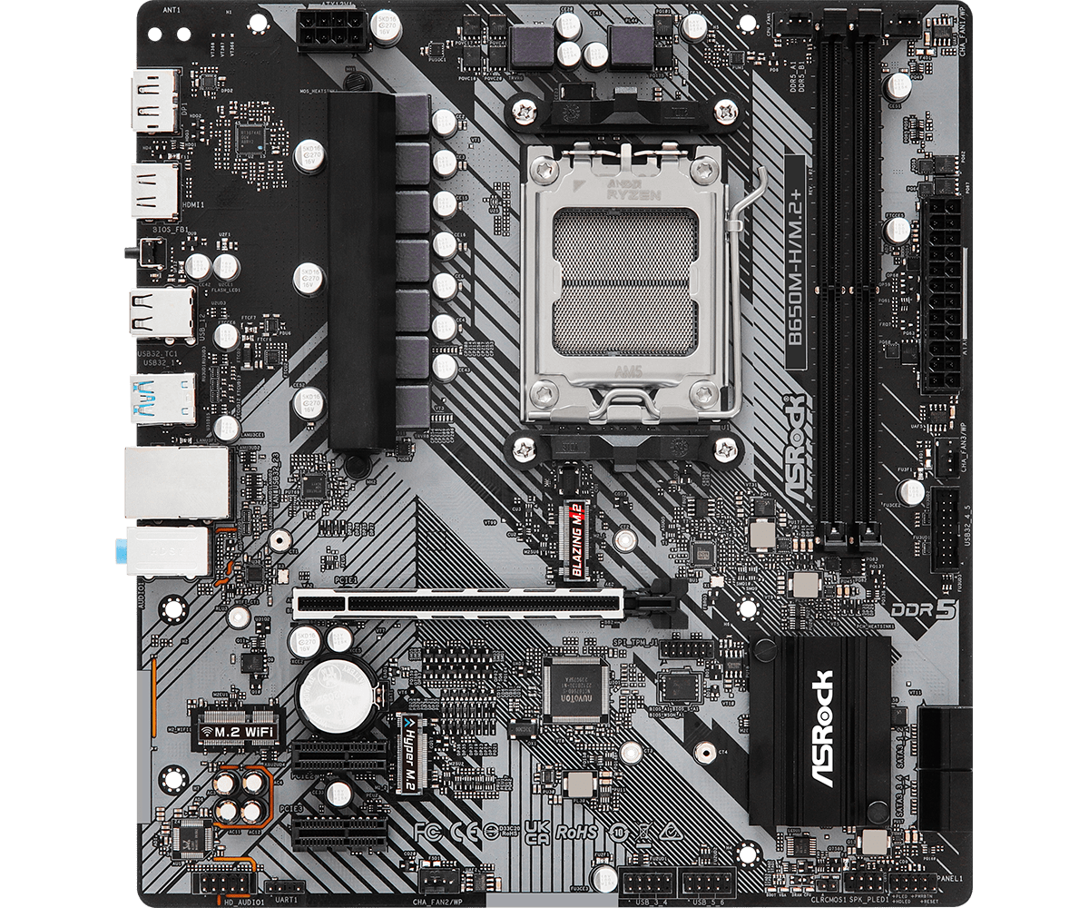 Материнская плата ASRock AM5 AMD B650 B650M-H/M.2+