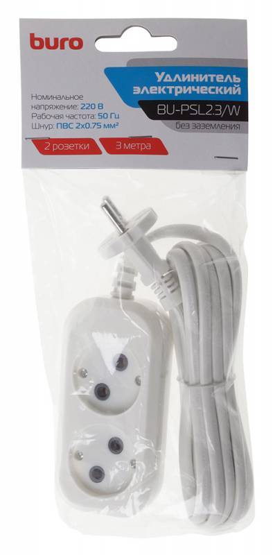 Сетевой фильтр Buro Сетевой удлинитель BU-PSL2.3/W