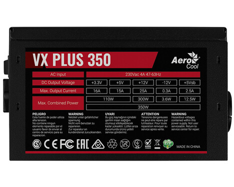 Блок питания Aerocool VX PLUS 350W