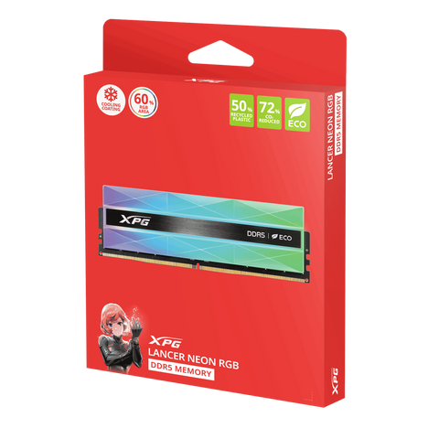 Оперативная память ADATA LANCER NEON RGB DDR5 6000МГц 2x16GB, AX5U6000C3016G-DCLANRSG, RTL