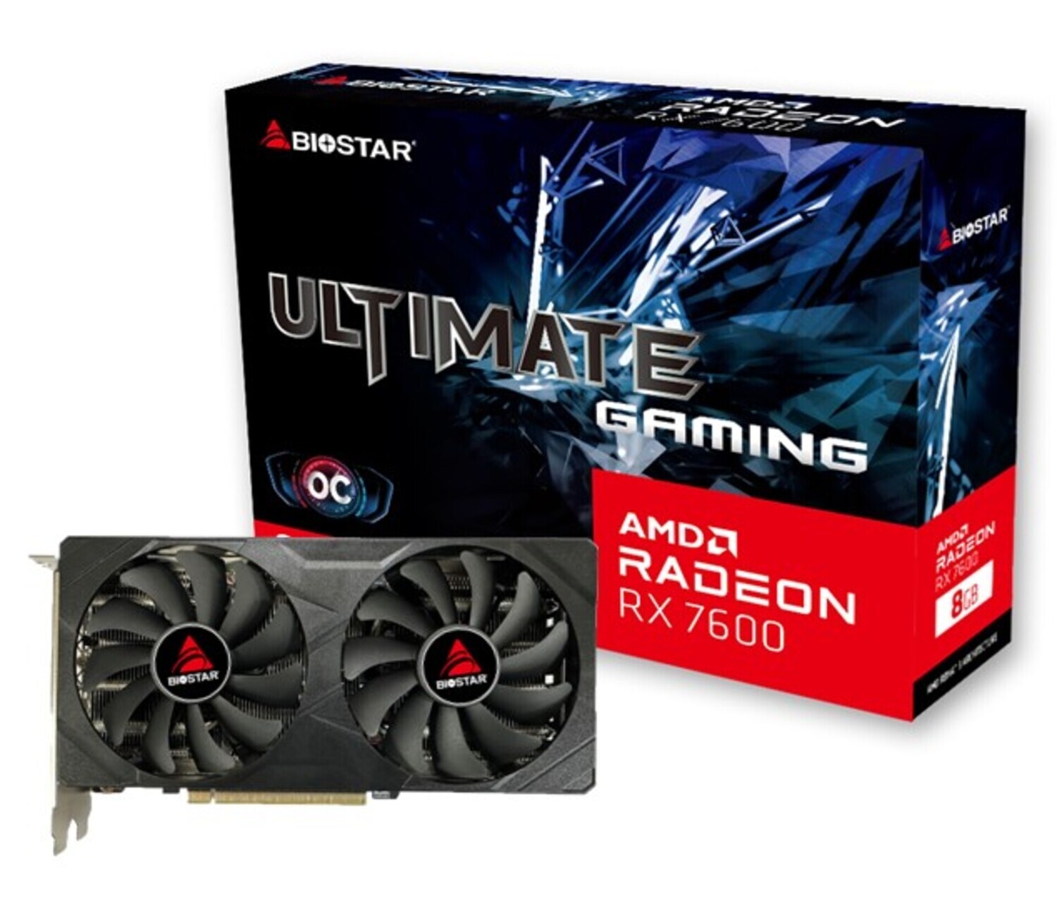 Видеокарта Biostar PCI-E 4.0 VA76S6RM81 RX7600 OC AMD Radeon RX 7600 8Gb 128bit GDDR6 2318/18000 HDMIx1 DPx3 HDCP Ret