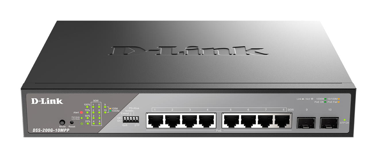 Коммутатор D-LINK DSS-200G-10MPP
