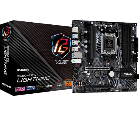 Материнская плата ASRock AM5 AMD B650 B650M PG LIGHTNING