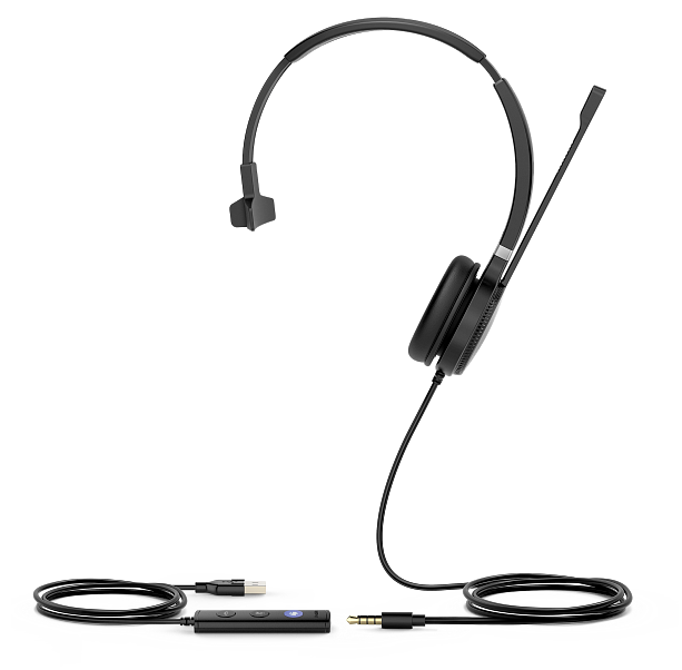 Гарнитура с 1 наушником Yealink UH36 MONO-TEAMS, цвет серебристый/черный