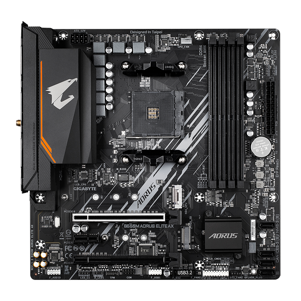 Материнская плата Gigabyte AM4 AMD B550 B550M AORUS ELITE AX
