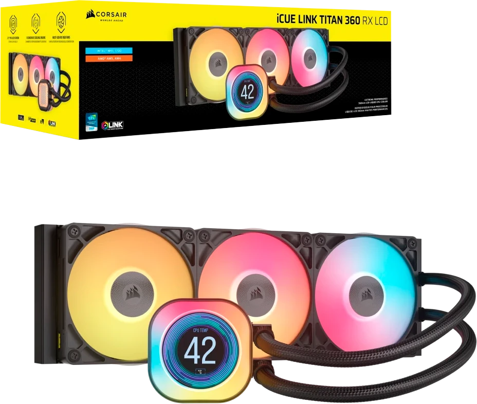 Кулер Процессорный Corsair Water Cooling System iCUE LINK TITAN 360 RX LCD