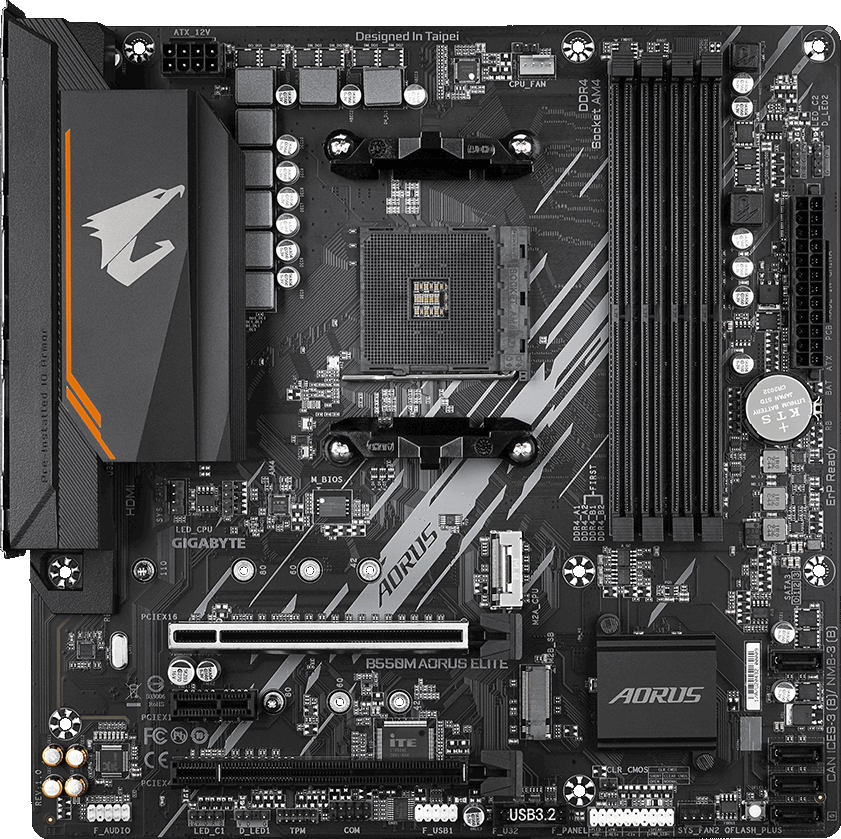Материнская плата AORUS AM4 AMD B550, B550M AORUS ELITE