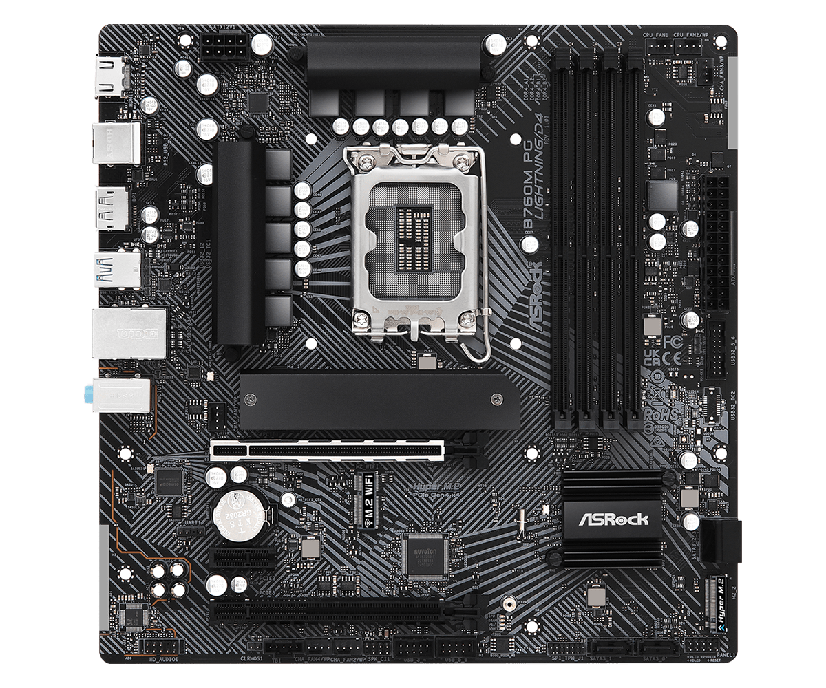 Материнская плата ASRock LGA 1700 Intel B760 B760M PG LIGHTNING/D4