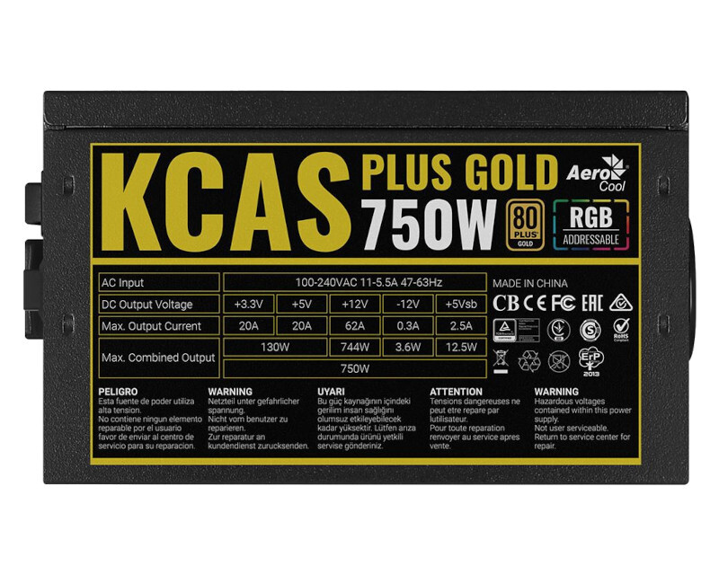 Блок питания Aerocool KCAS PLUS GOLD 750W