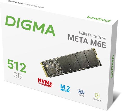 Внутренний твердотельный накопитель DIGMA Meta M6E 512GB