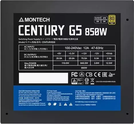 Блок питания MONTECH CENTURY GOLD Gen.5 850W