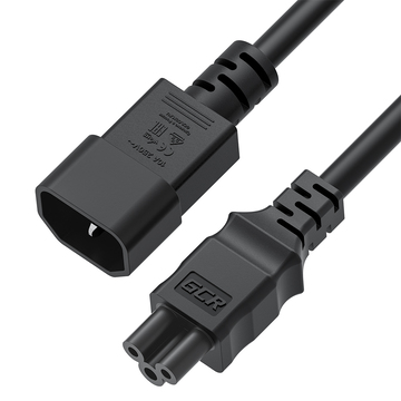 GCR Кабель питания PROF 1.5m, С14 - С5, черный, 3*1,5mm, GCR-55967