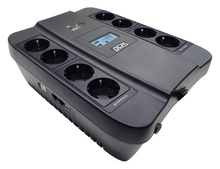 ИБП SPD-1100U LCD, линейно-интерактивный, цифровой дисплей,  1100 ВA, 605 Вт, 4 евророзетки с резервным питанием, 4 евророзетки с фильтрацией, USB,  защита RJ45/RJ11, батарея свинцово-кислотная 12В 9Ач, ШхГхВ 285х232х103мм, 7.8 кг/ UPS SPD-1100U LCD, line-interactive, digital display, 1100 VA, 605 W, 4 Euro sockets with backup power supply, 4 Euro sockets with filtering, USB protection RJ45/RJ11,lead acid battery 12V 9Ач, WxDxH 285х232х103мм, 7.8 kg