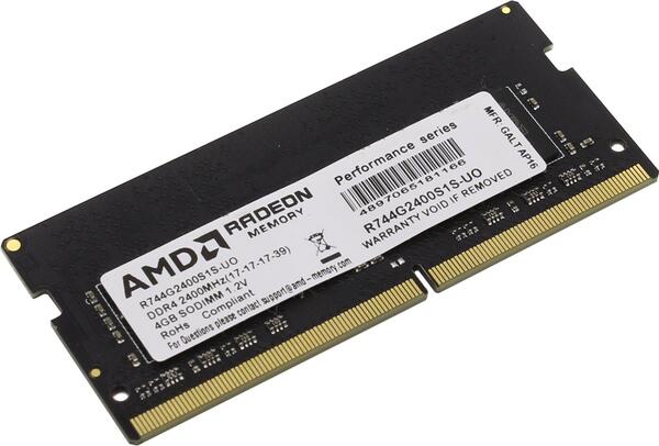 

Оперативная память AMD Desktop DDR4 2400МГц 4Gb, R744G2400S1S-UO