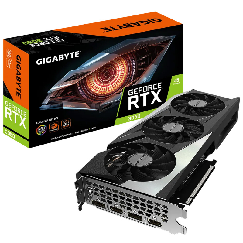 Видеокарта Gigabyte GeForce RTX 3050 8 ΓБ Retail