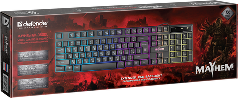Клавиатура Defender Mayhem GK-360DL 45360, цвет черный