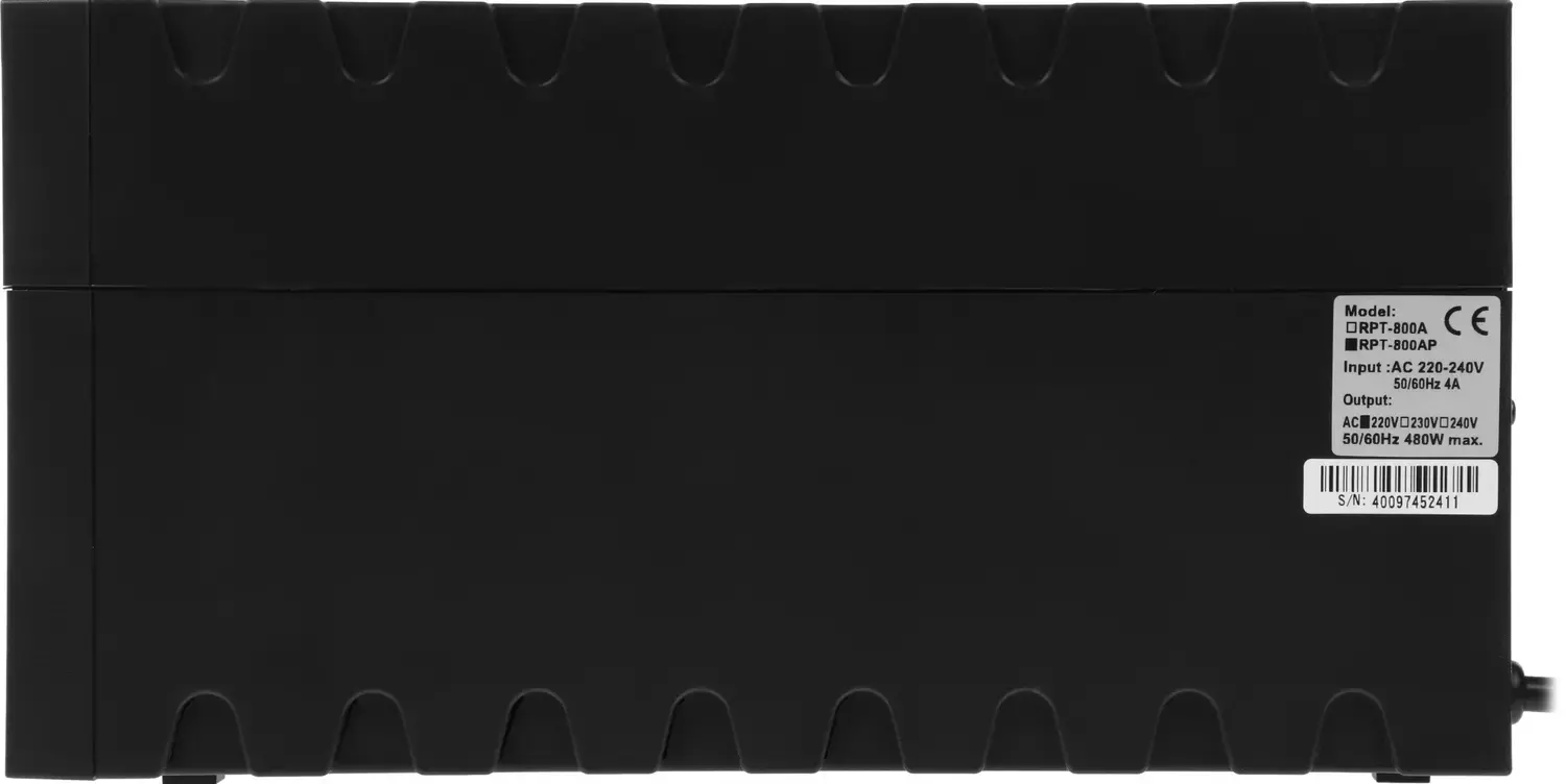 ИБП Powercom RPT-800A, линейно-интерактивный, 800 ВA, 480 Вт, 3 розетки IEC320 C13 с резервным питанием, ШхГхВ 100х278х140мм, 4.4 кг/ UPS Powercom RPT-800A, Line Interactive, 800VA, 480W, 3 IEC320 C13 Redundant Outlets, WxDxH 100x278x140mm, 4.4kg