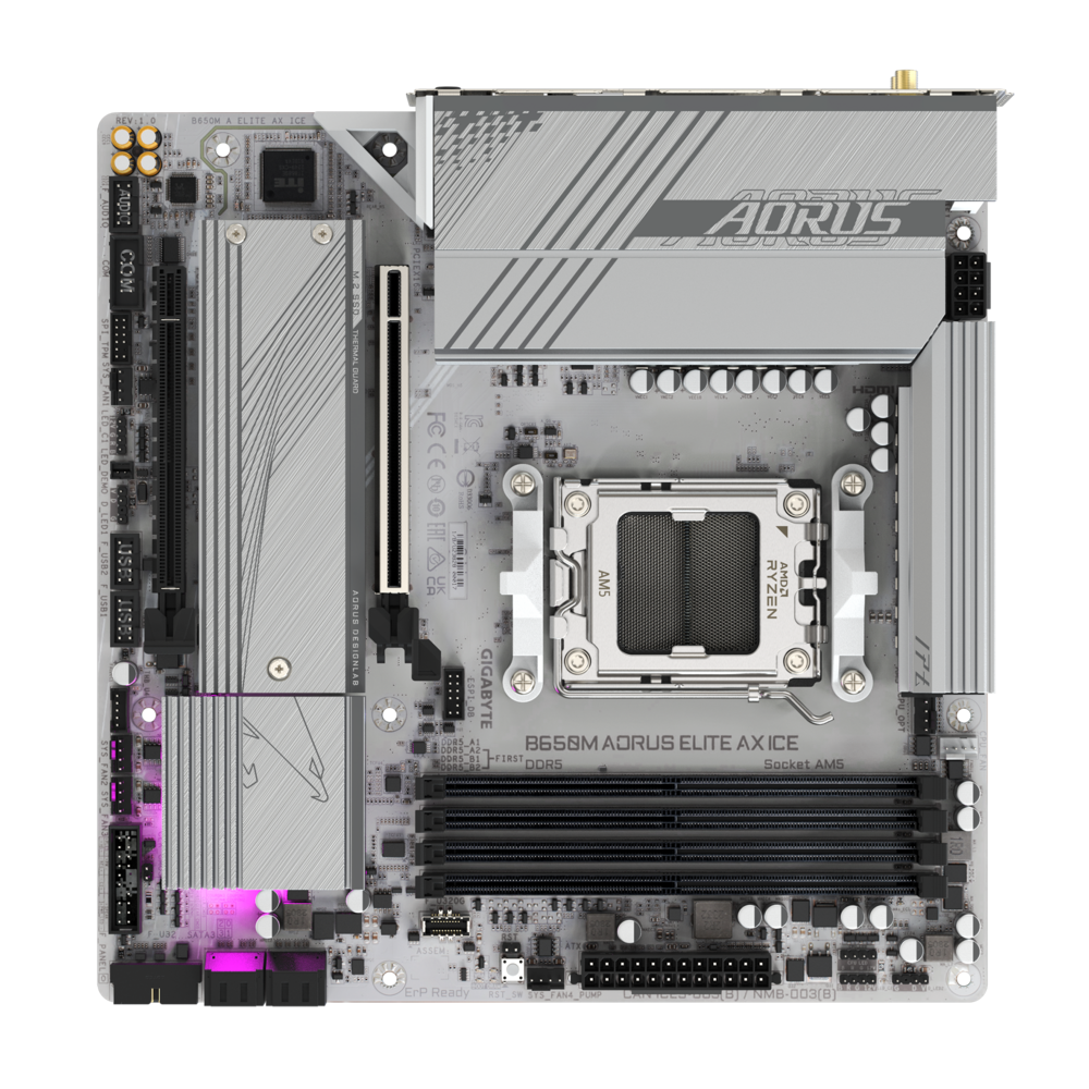 Материнская плата Gigabyte AM5 AMD B850 B650M AORUS ELITE AX ICE