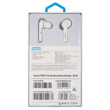 Bluetooth-гарнитура LENOVO Bluetooth In-ear HT28, цвет белый