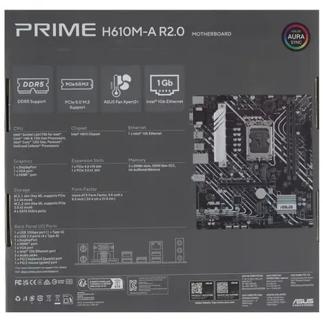 Материнская плата ASUS Intel H610 PRIME H610M-A R2.0