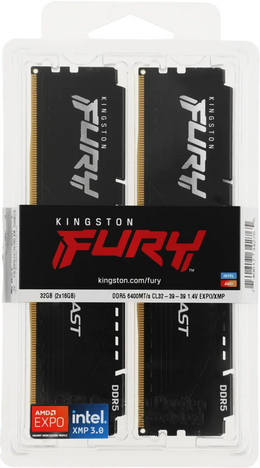 Оперативная память Kingston FURY Beast Black EXPO 2x16GB 6400MT/s DDR5 CL32, KF564C32BBEK2-32, RTL