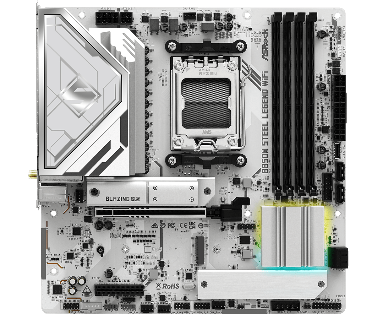 Материнская плата ASRock AM5 AMD B850 B850M STEEL LEGEND WIFI