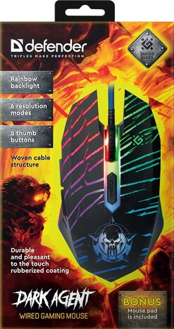 Мышь Defender Dark Agent GM-590L 52590, цвет черный