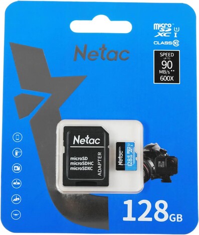 Карта памяти Netac MicroSDXC P500 Standard 128GB