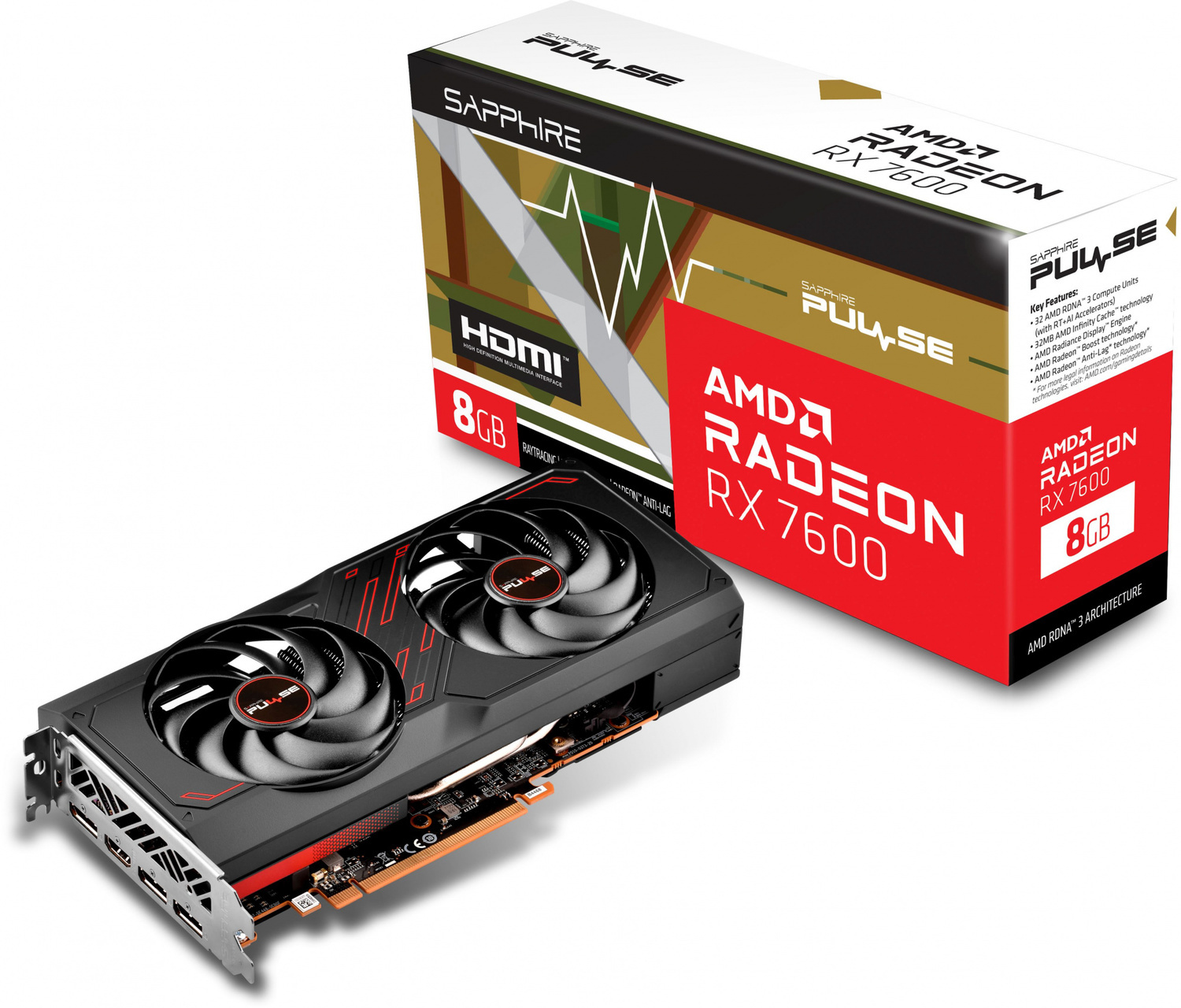 Видеокарта Sapphire Radeon RX 7600 8 ΓБ