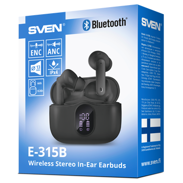 Bluetooth-гарнитура SVEN E 315B, цвет черный