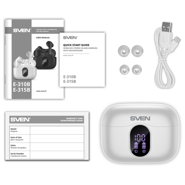 Bluetooth-гарнитура SVEN E 310B, цвет белый