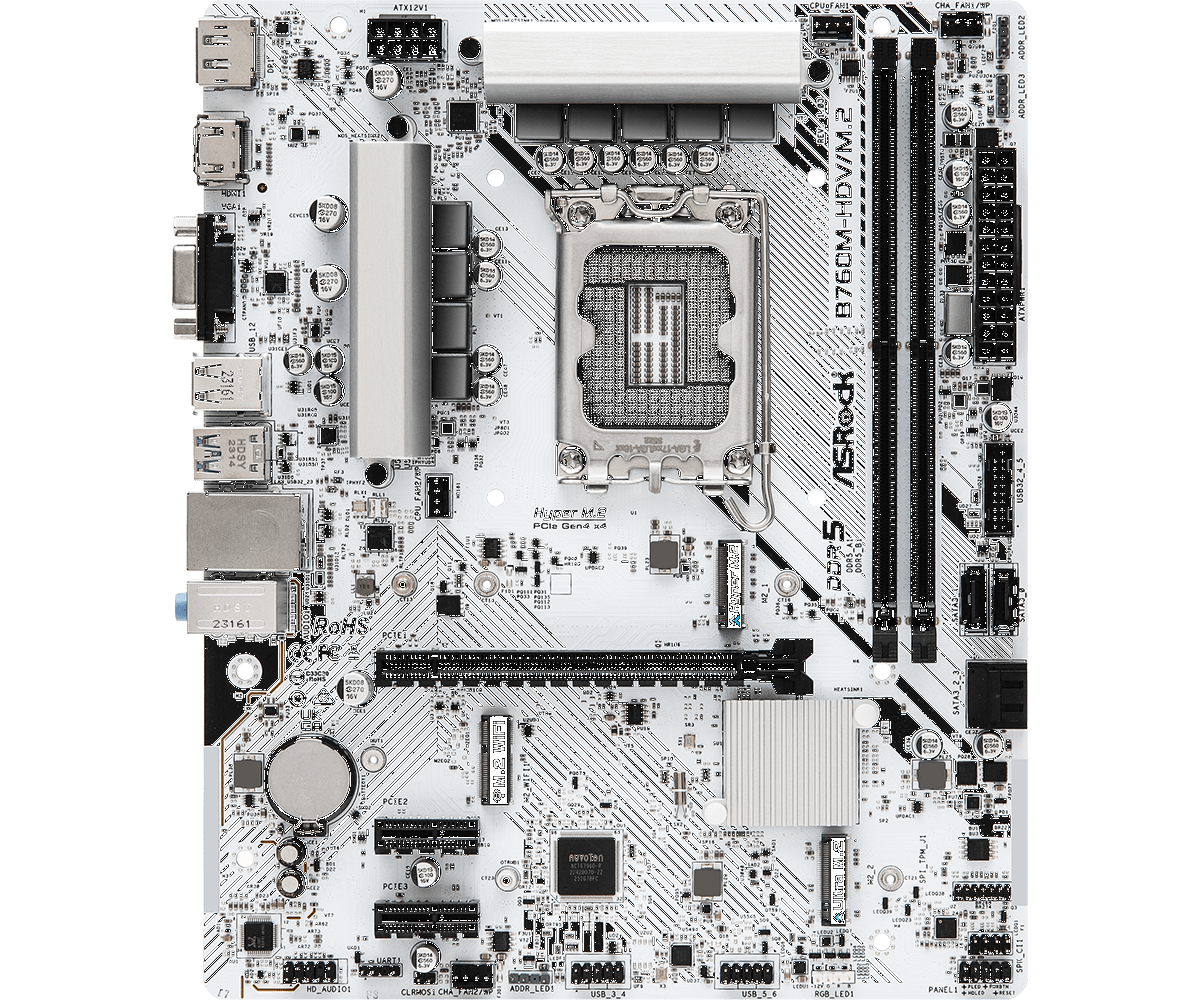 Материнская плата ASRock LGA 1700 Intel B760 B760M-HDV/M.2