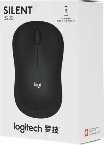 Мышь Logitech B220 910-005553, цвет черный