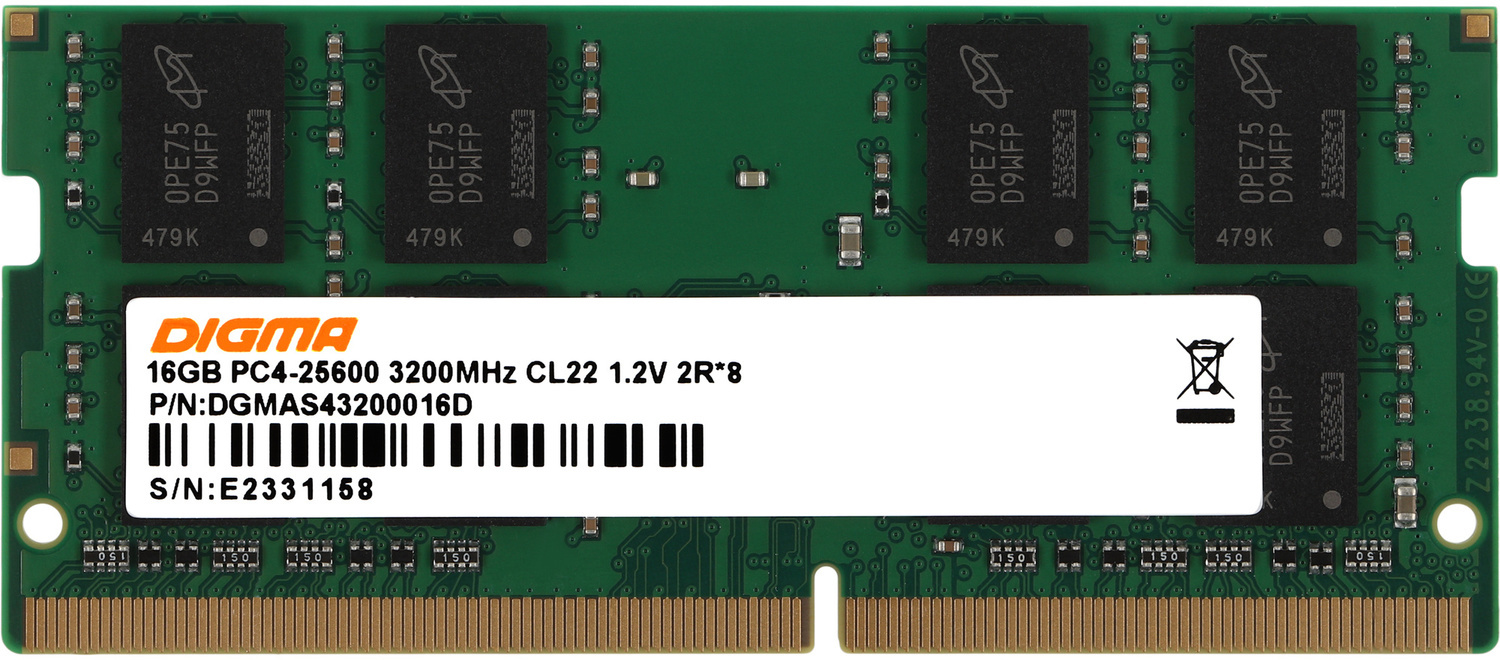 Оперативная память DIGMA DDR4  16Gb, DGMAS43200016D, RTL
