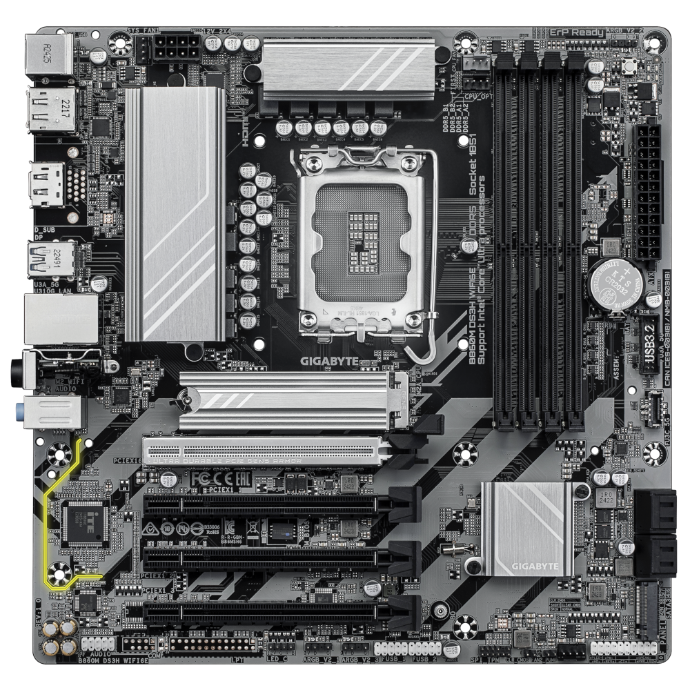 Материнская плата Gigabyte LGA1851 Intel B860 B860M DS3H WIFI6E