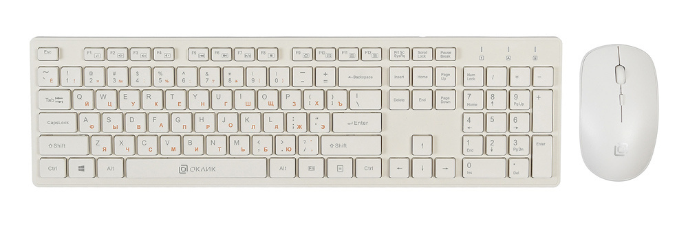 Клавиатура+мышь Oklick KB+M 240M 1091258, цвет белый