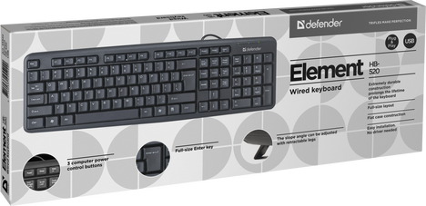 Клавиатура Defender Element HB-520 45522, цвет черный