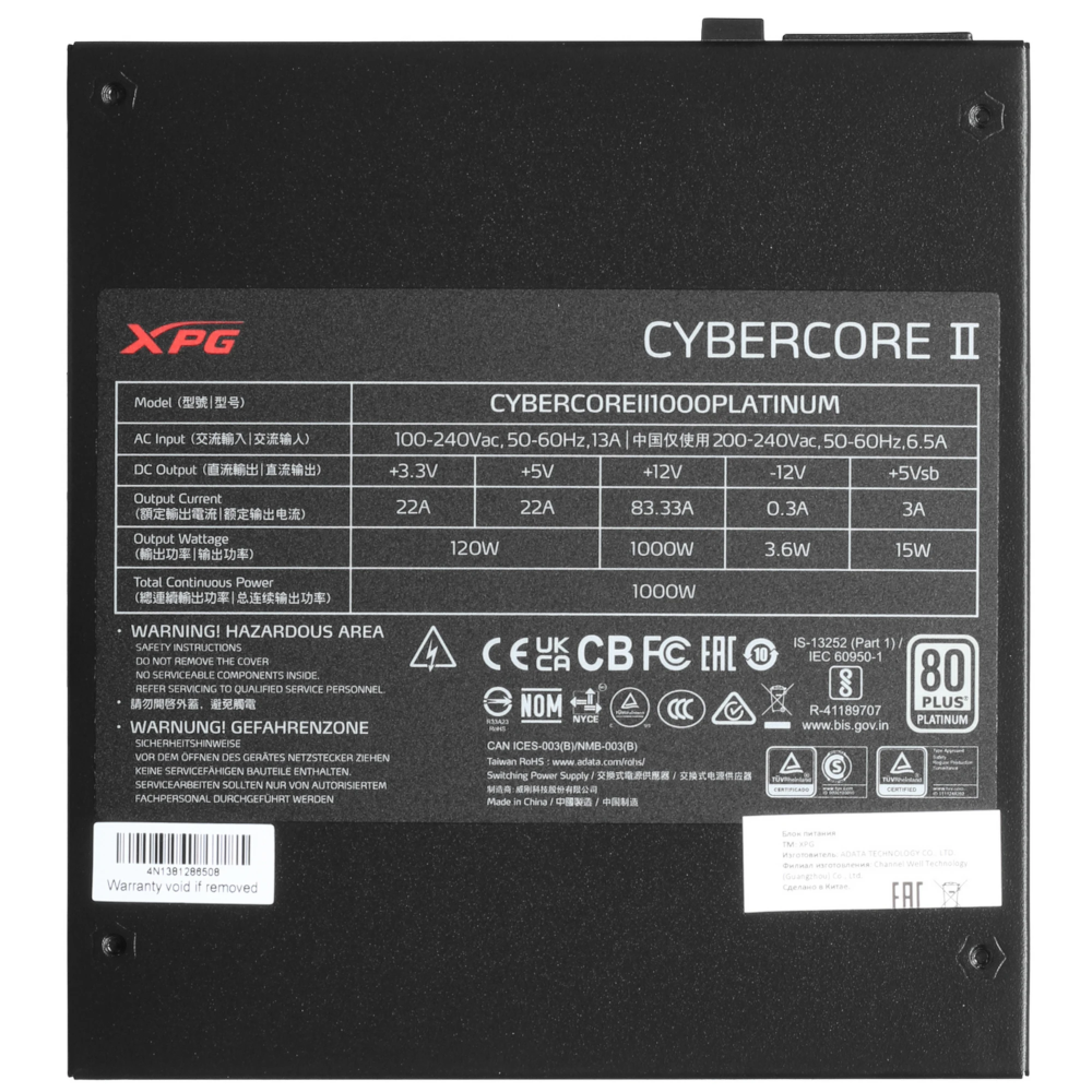 Блок питания XPG CYBER CORE II 1000W