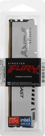 Оперативная память Kingston FURY Beast White Expo 32GB 6000MT/s DDR5 CL30, KF560C30BWE-32, RTL