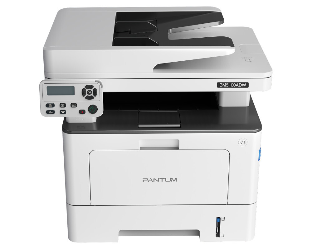 Pantum BM5100ADW, P/C/S, Mono laser, A4, 40 ppm (max 100000 p/mon), 1.2 GHz, 1200x1200 dpi, 512 MB RAM, Duplex, DADF50, paper tray 250 pages, USB, LAN, WiFi, start. cartridge 3000 pages